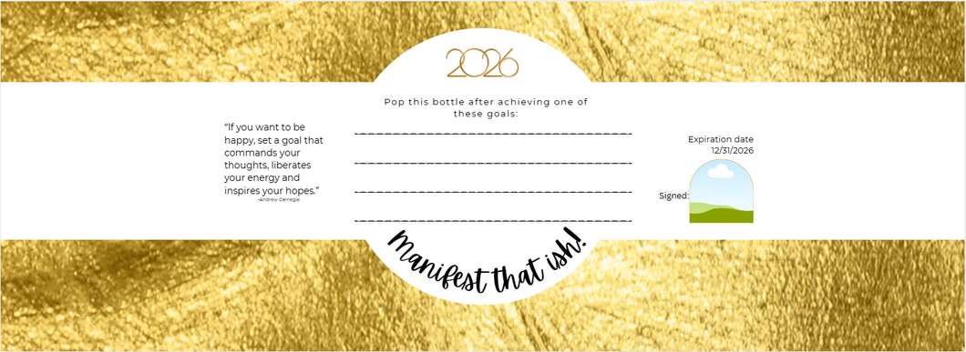 Manifest that shit wine bottle labels