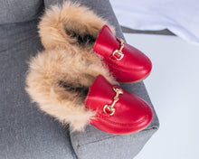 Load image into Gallery viewer, Rich chic furry shoes-red
