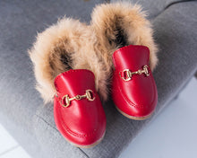 Load image into Gallery viewer, Rich chic furry shoes-red
