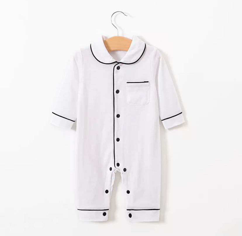 Luxe sleep romper- white